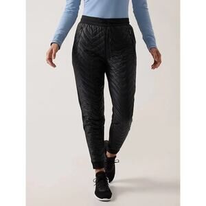 Athleta Solstice Quilted Black Joggers Apres Ski Women's 2 Petite